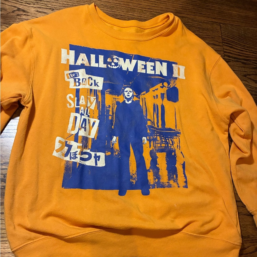 Halloween II Graphic Crewneck Sweater - Orange